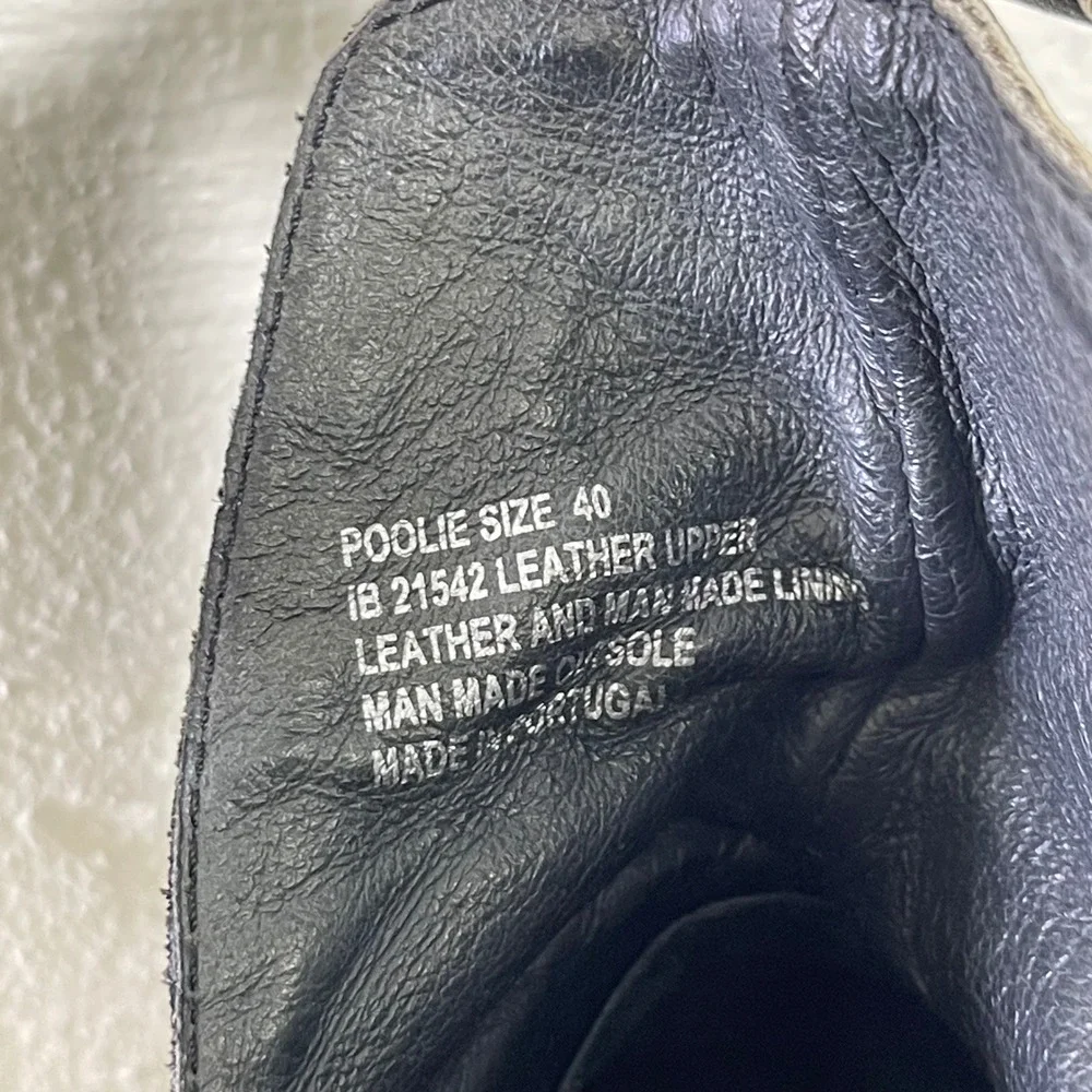Miz Mooz Poolie Ankle Boots Black Leather Zip Side Women's Size 40 EU/9-9.5 US